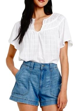 Old Navy Cotton Medium Wash High Rise Utility Pockets Casual Jean Shorts L